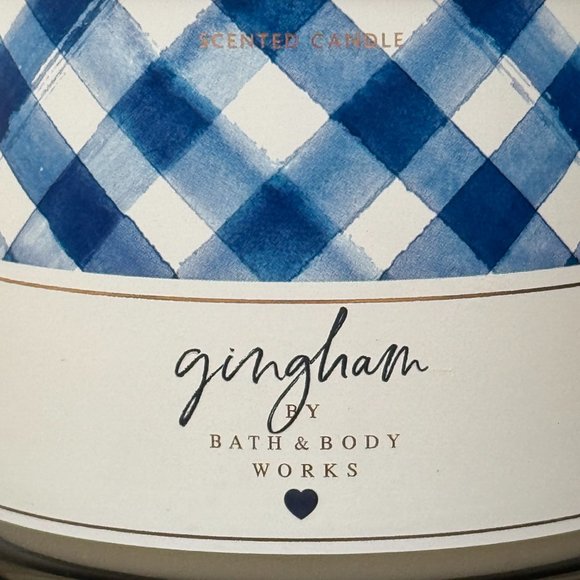 BBW Gingham Bath & Body Works 3 Wick Candle - Picture 3 of 10